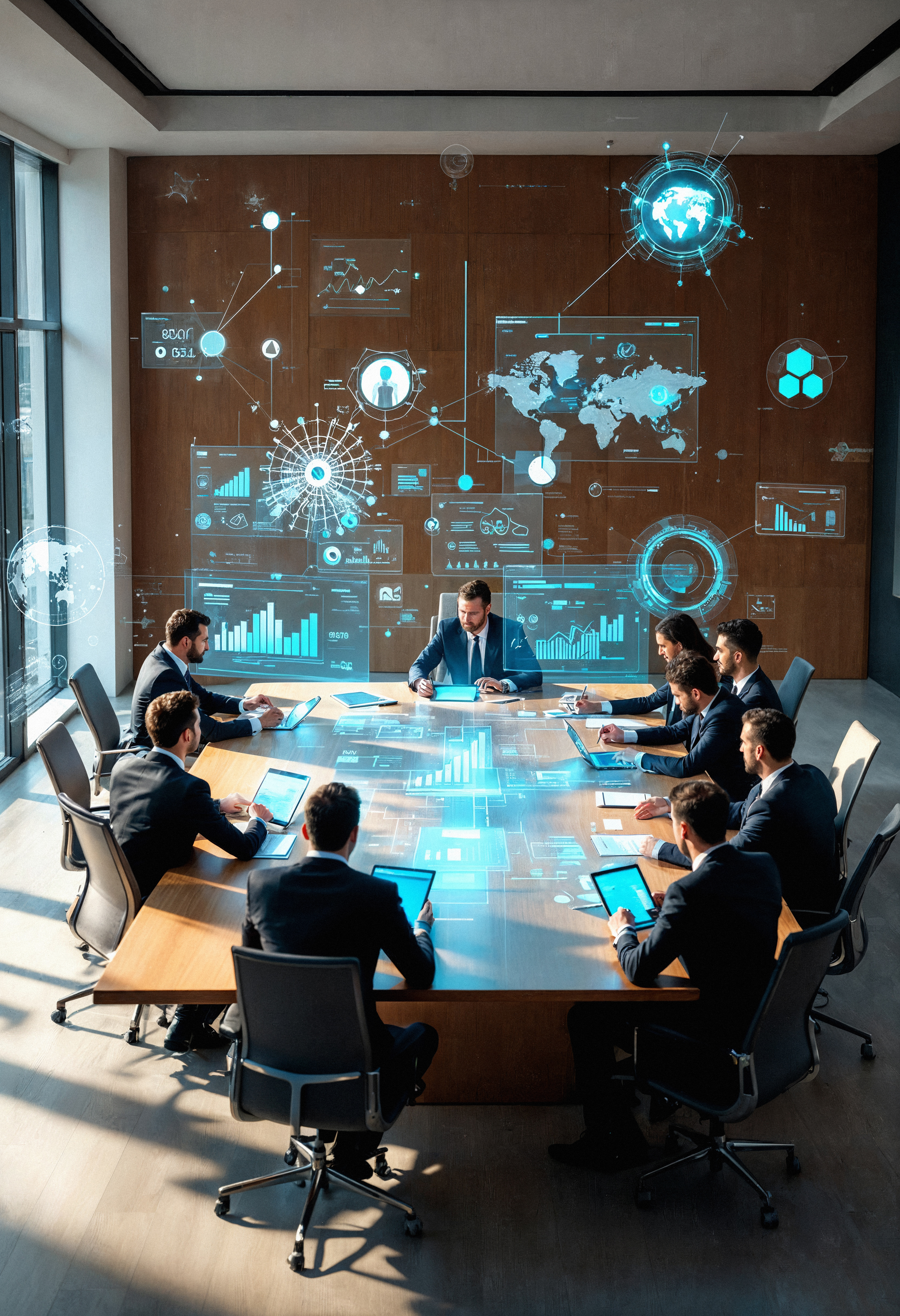 Equipe analisando dados estrategicamente